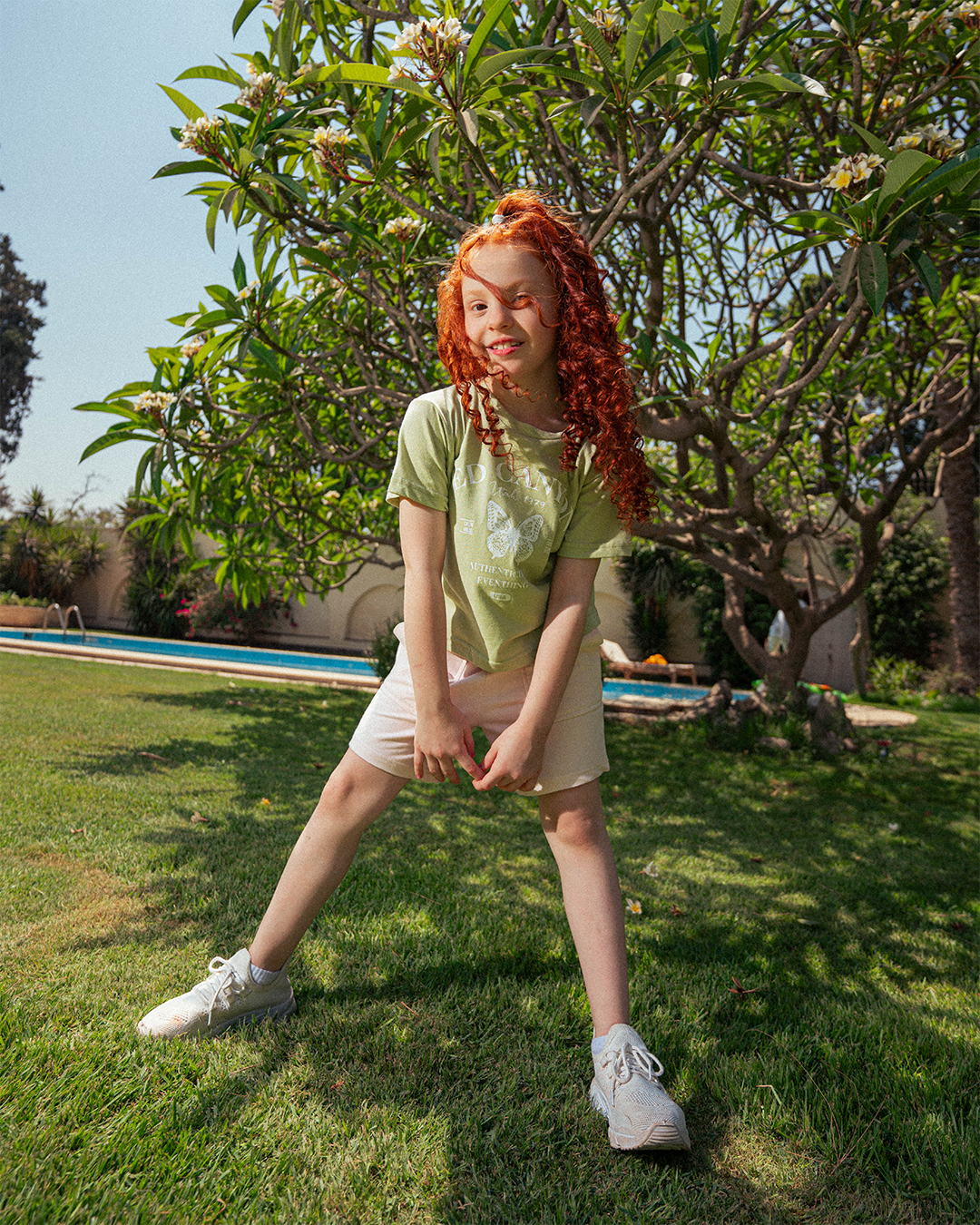 Cropped Girls T-Shirt Red Canyon Printed