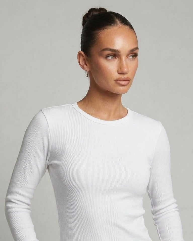Women Plain Long Sleeves Basic T-shirt