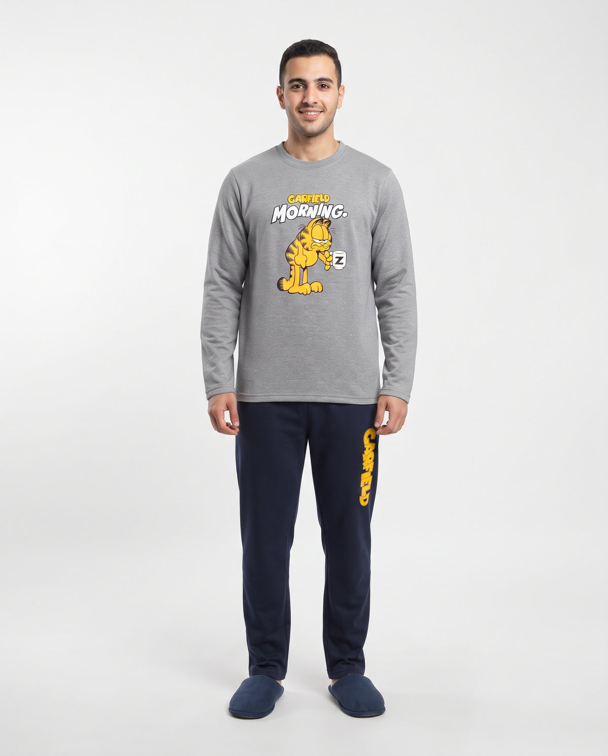 Men Printed Pyjama Long Sleeves Top W/Pant