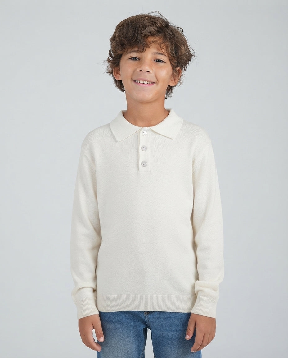 Boys Plain Buttons Pullover 17