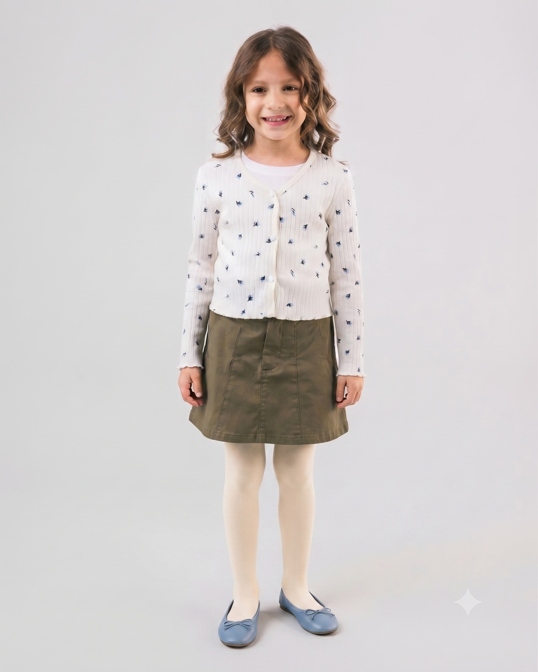 Girls Printed Cardigan