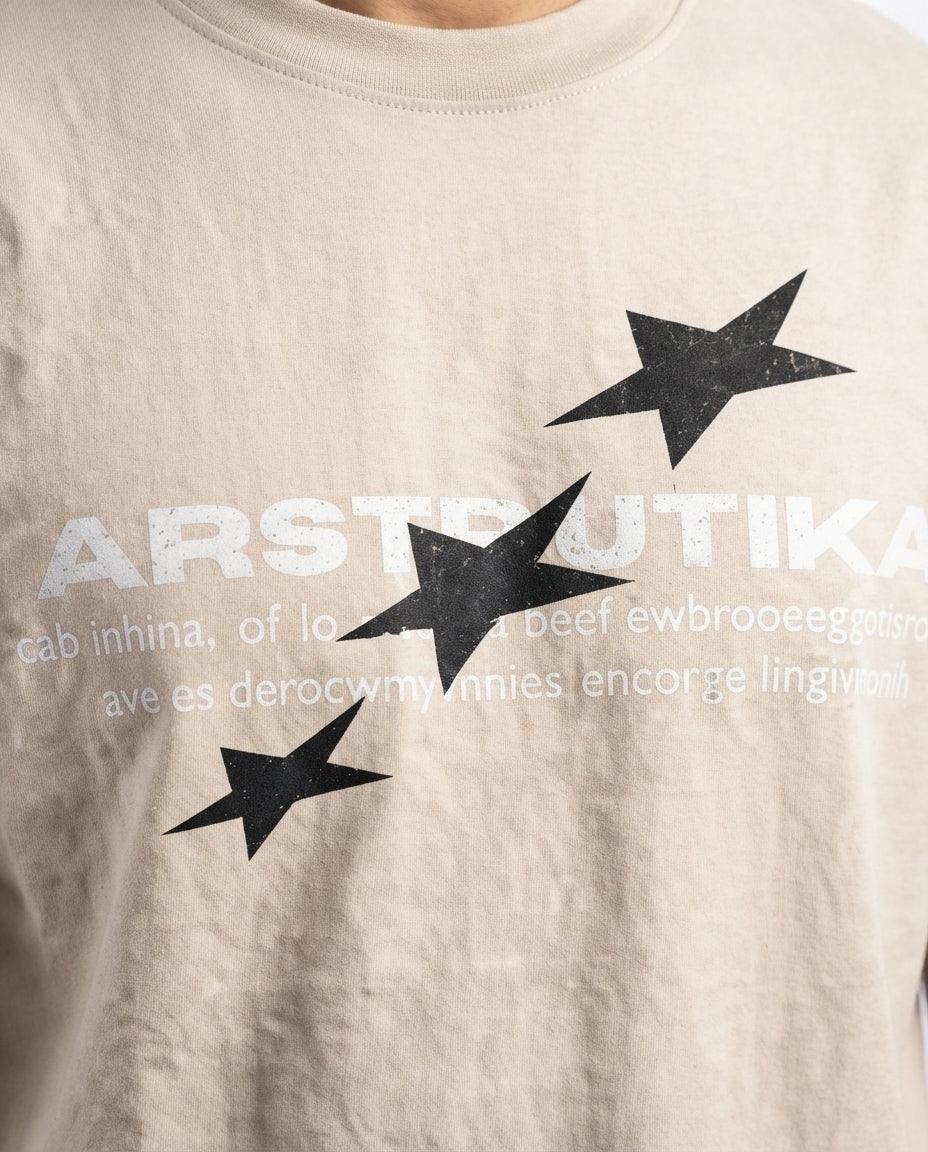 MEN PRINTED AESTHETIKA T-SHIRT OVER SIZE