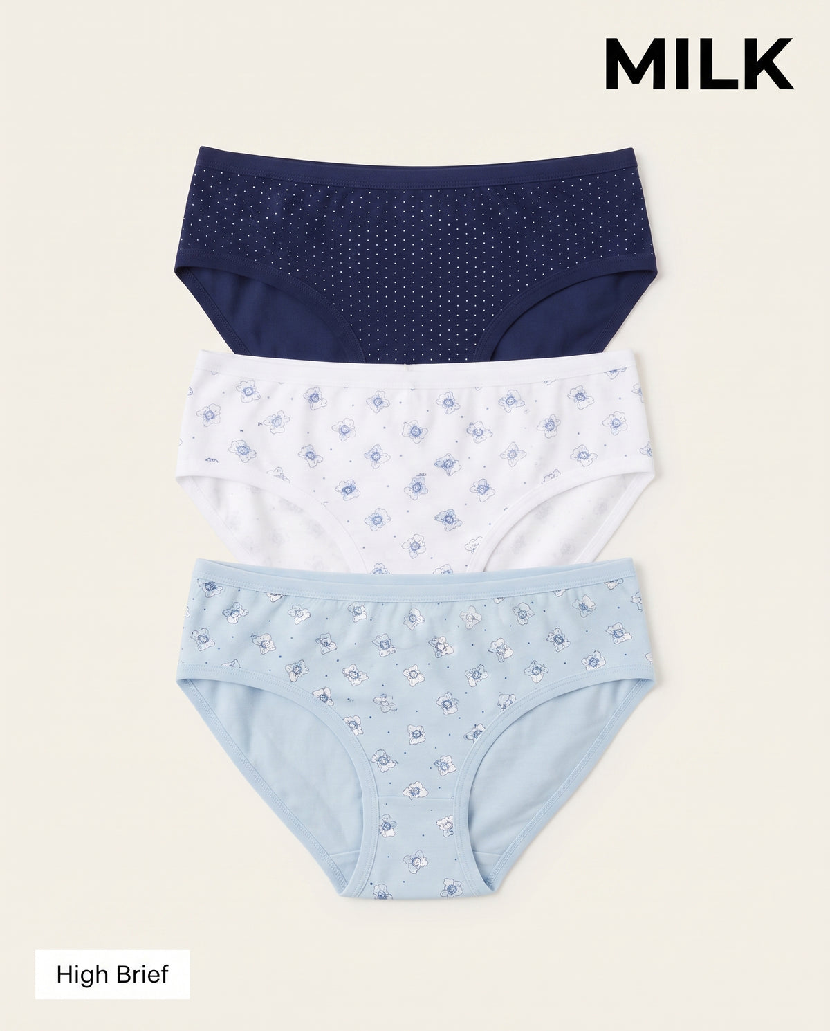 Women Underwear High Brief 3Pcs