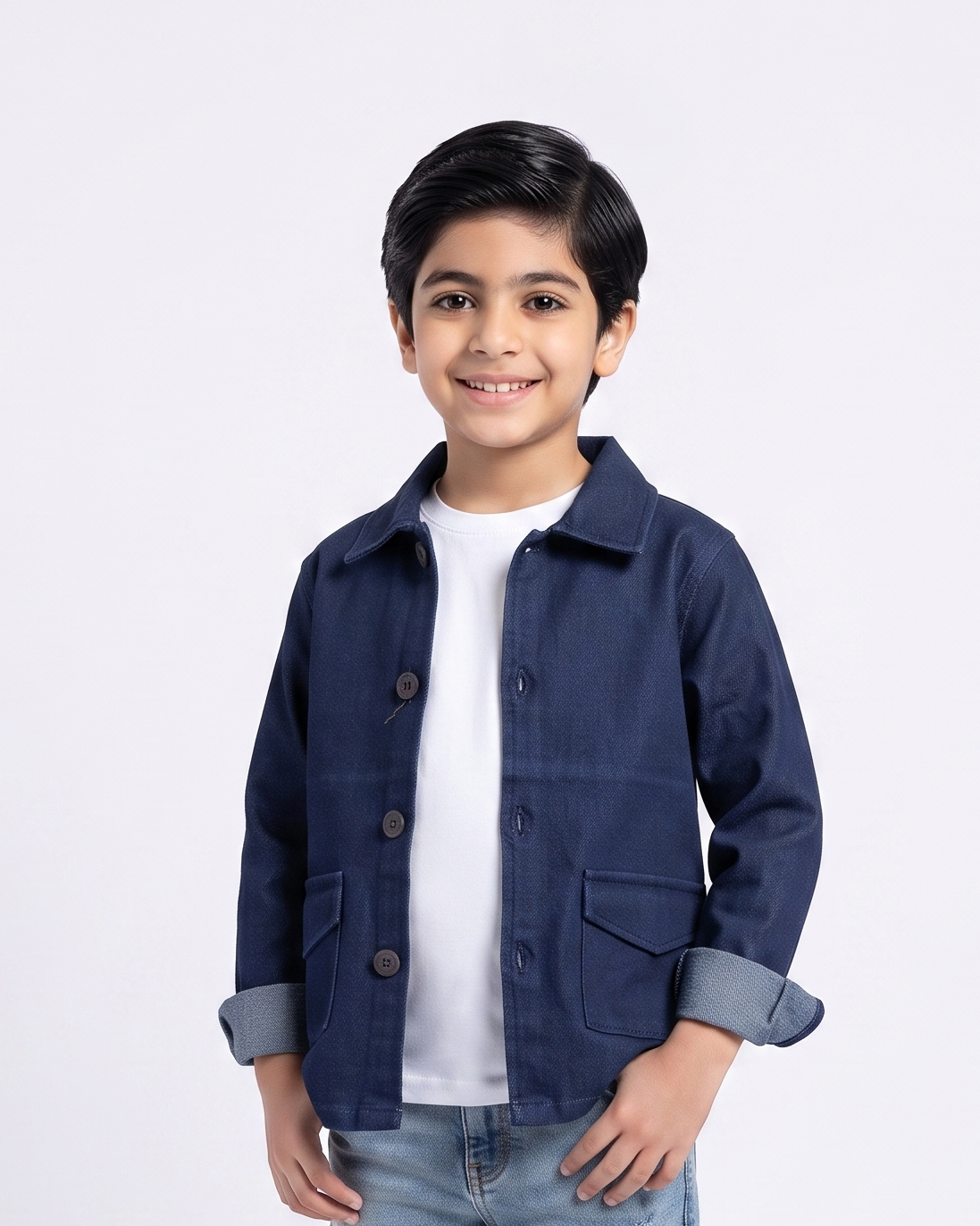 Boys Plain Long Sleeves Over Shirt