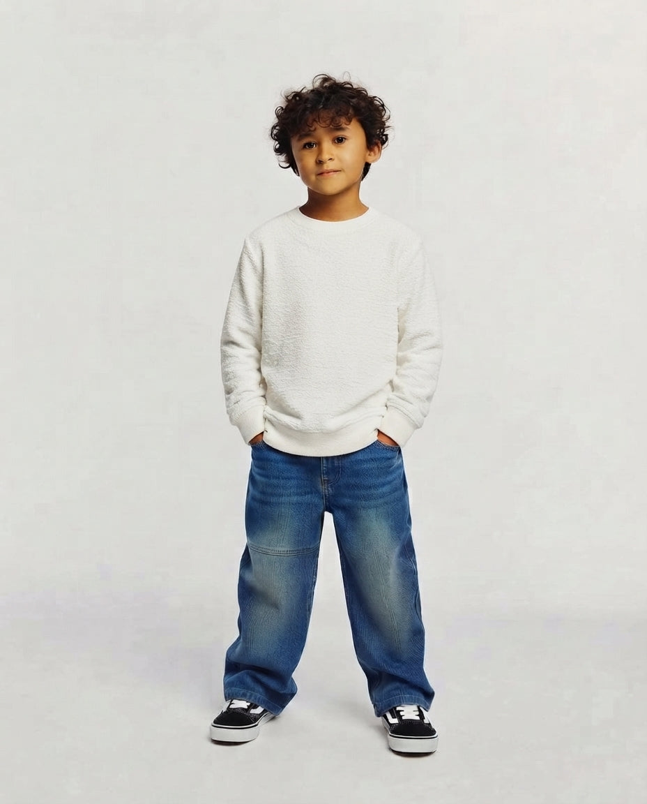 Boys Plain Sweatshirt Round Neck