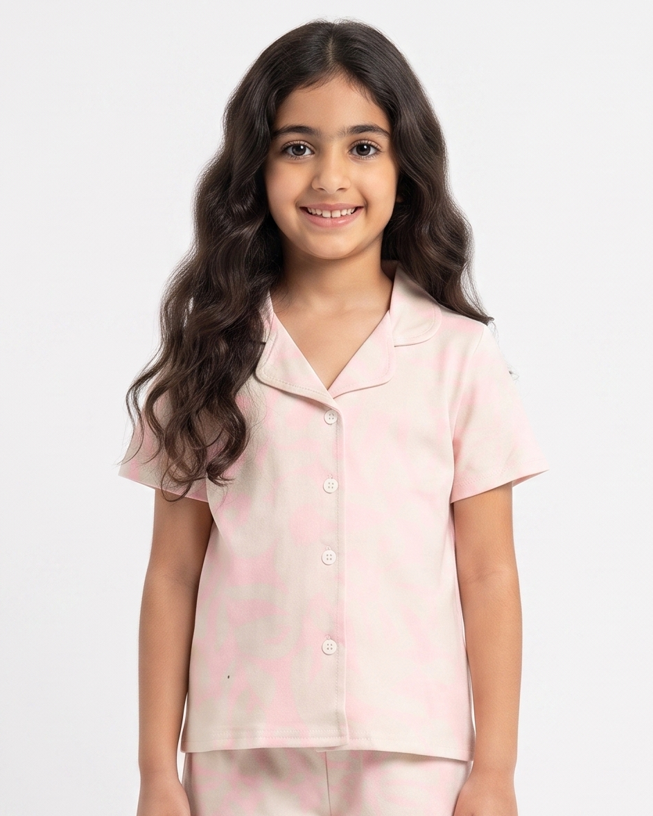 Girls Printed Half Sleeves Pyjama W/Short