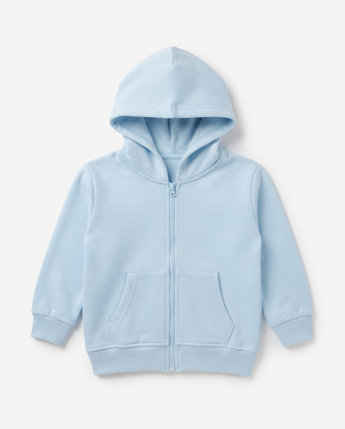 Girls Hodded Plain Sweatshirt W/Zipper