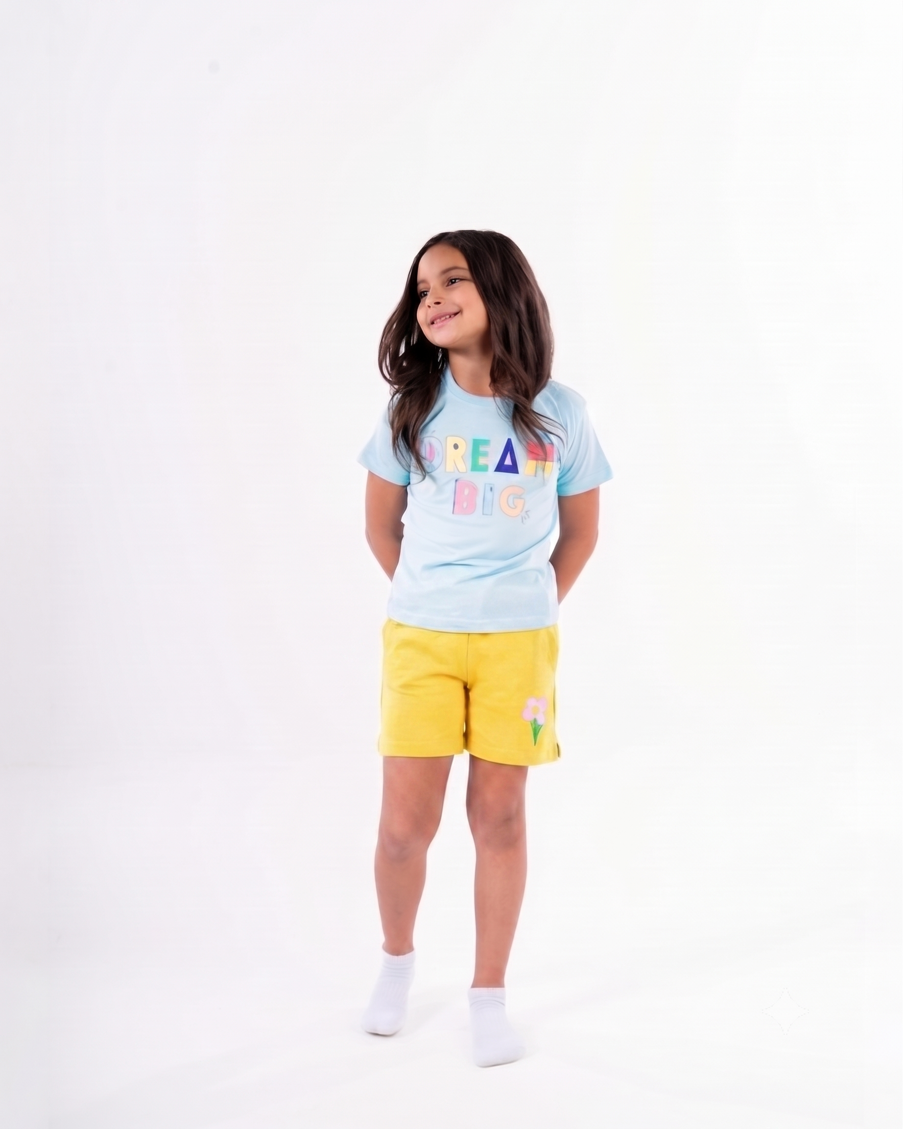 Girls Printed Flower Short