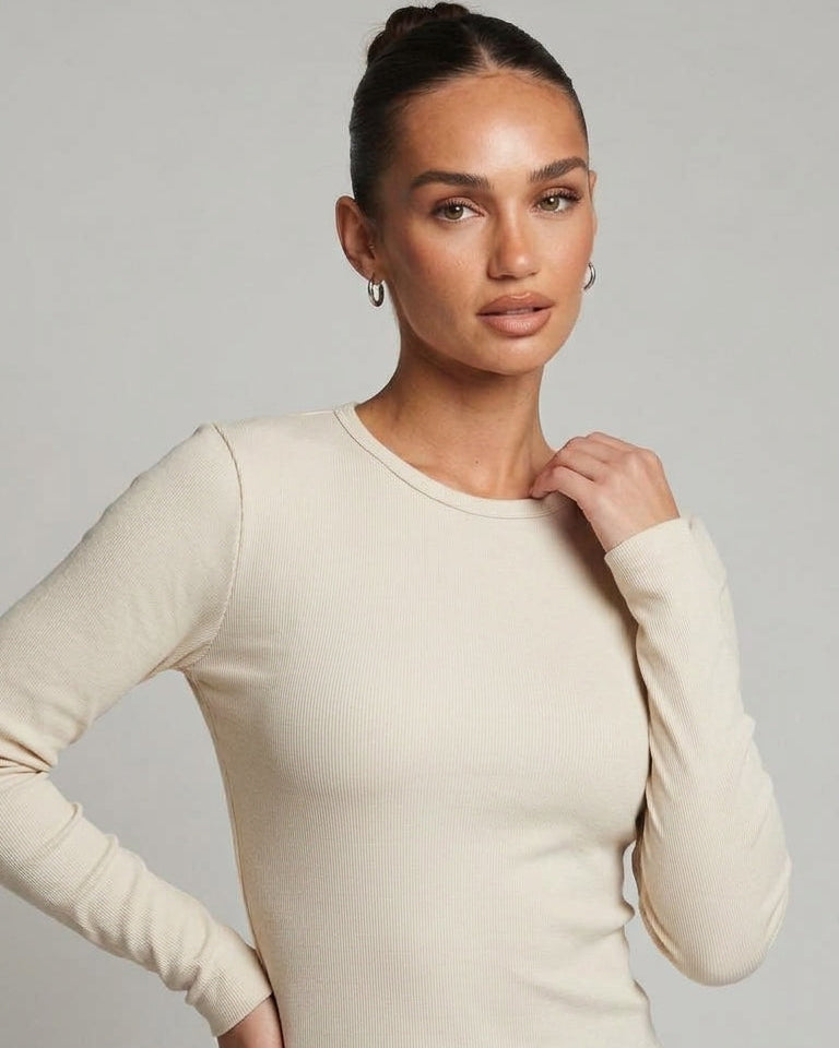 Women Plain Long Sleeves Basic T-shirt