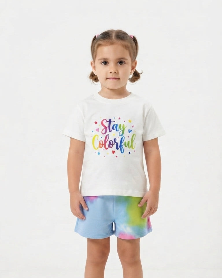 Girls Printed Half Sleeves Pajama W/Short