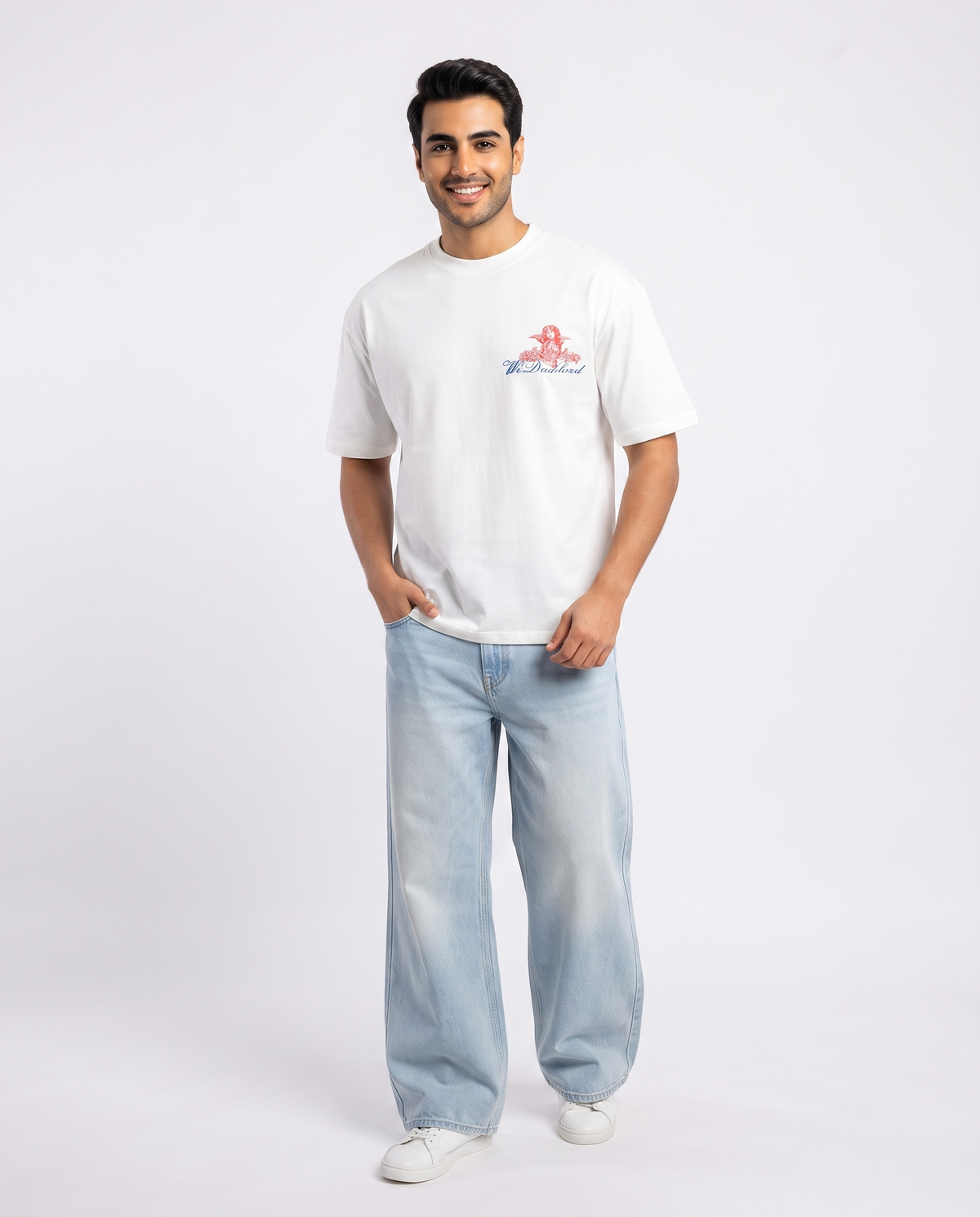 Men Printed We Float Half Sleeves T-shirt