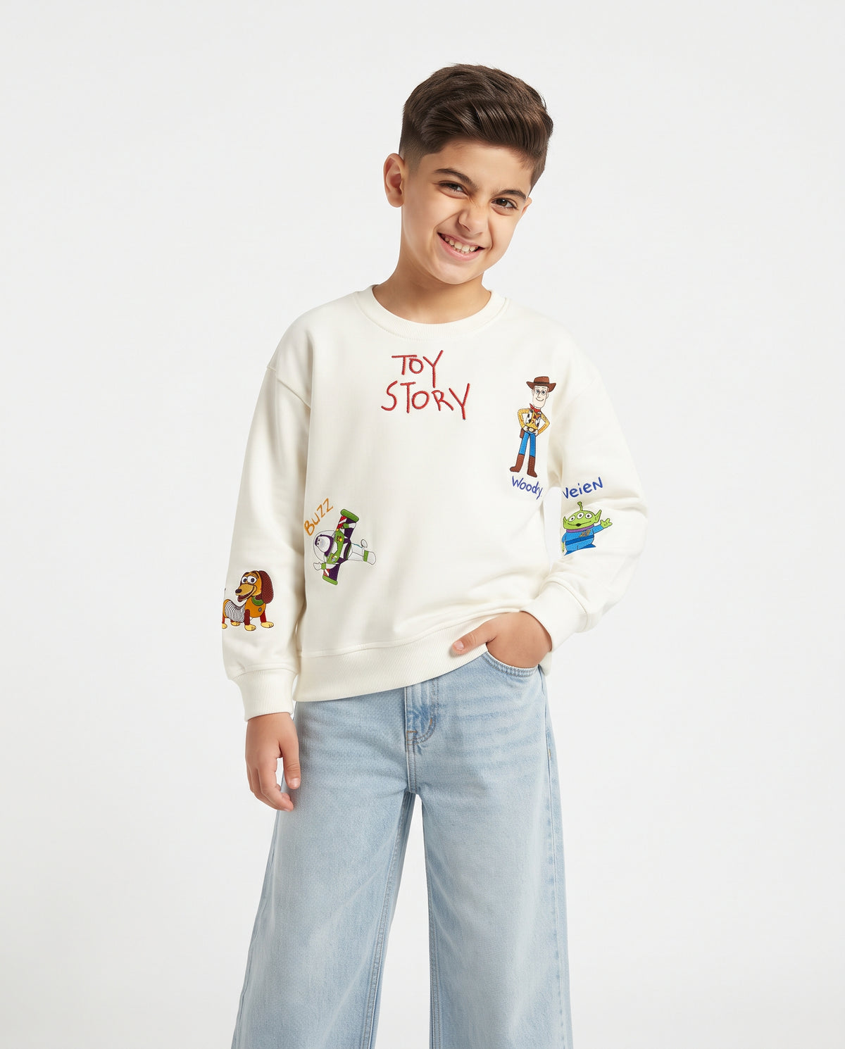 Boys Printed Toy Story Sweatshirt Round Neck