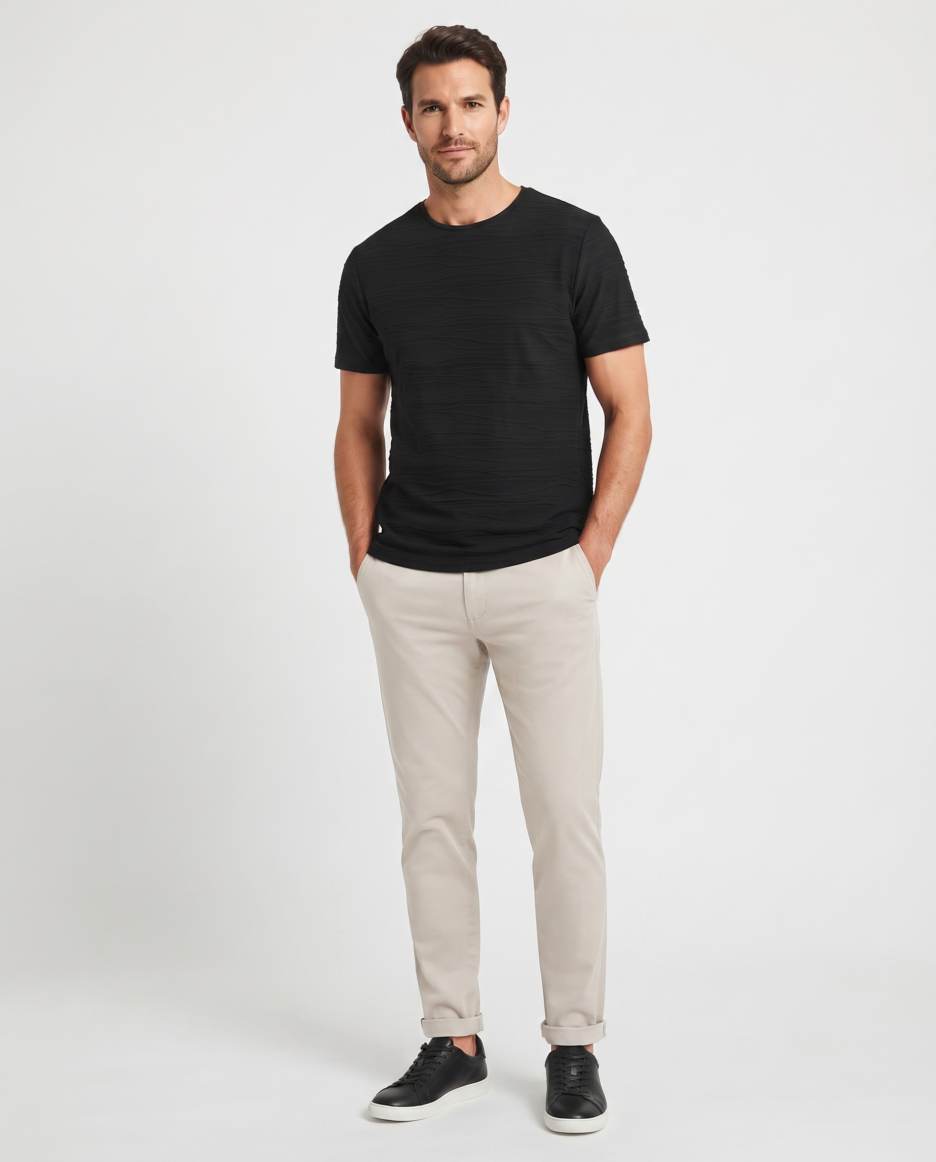 MEN JAQURED HALF SLEEVES T-SHIRT