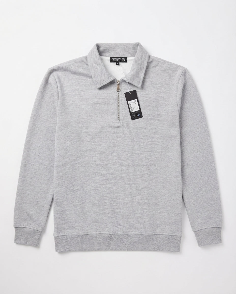 Men Plain Sweatshirt W/Half Zipper