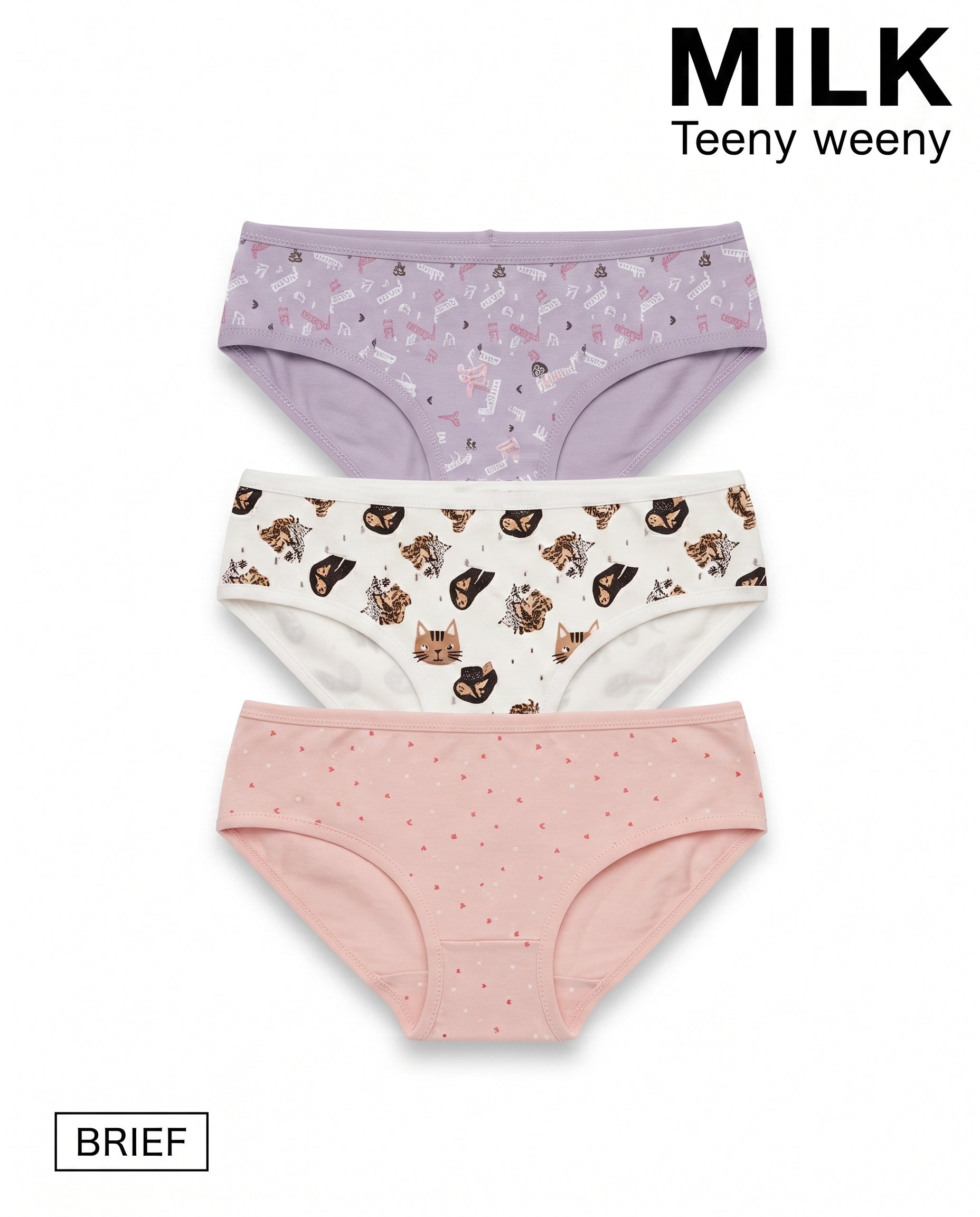 Girls Brief Printed Underware Pack3