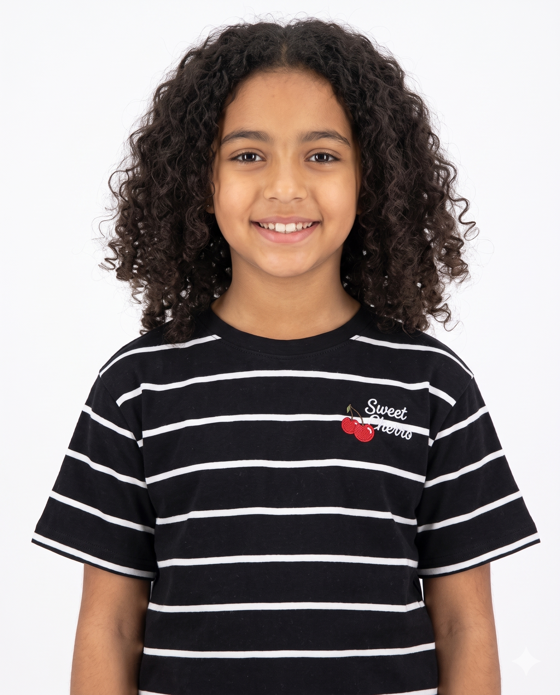 Girls Stripped Half Sleeves T-shirt
