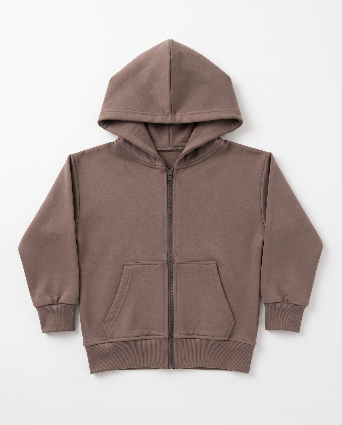 Girls Hodded Plain Sweatshirt W/Zipper
