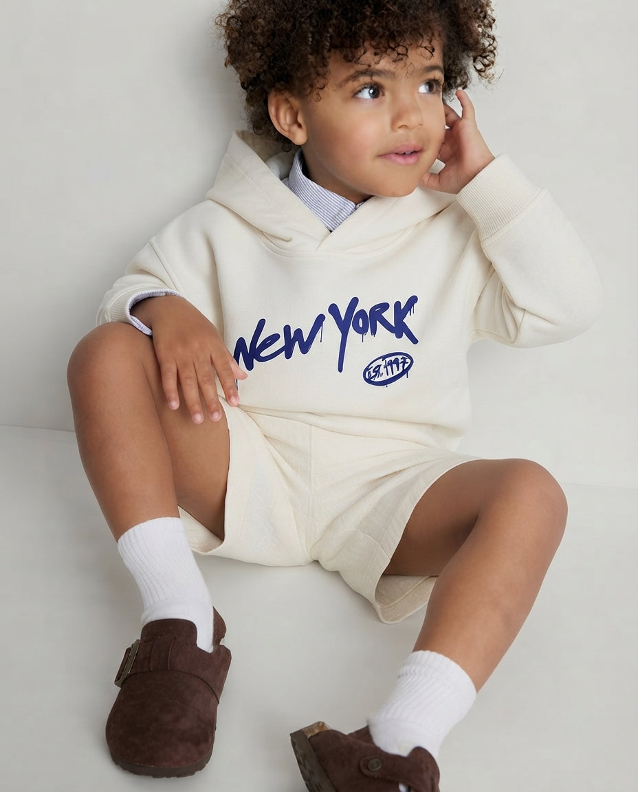 Boys Hodded Printed New York Sweatshirt