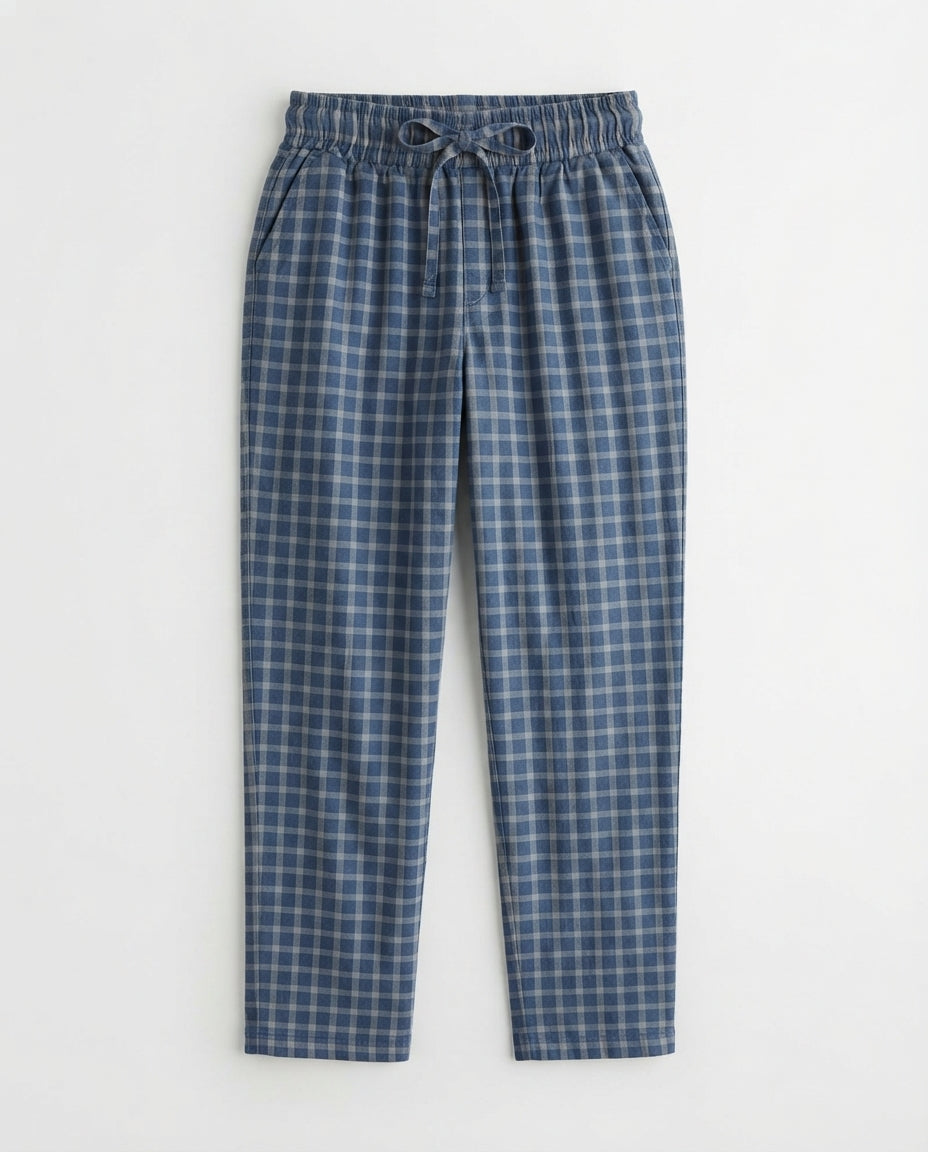 Men Woven Plaid Pant