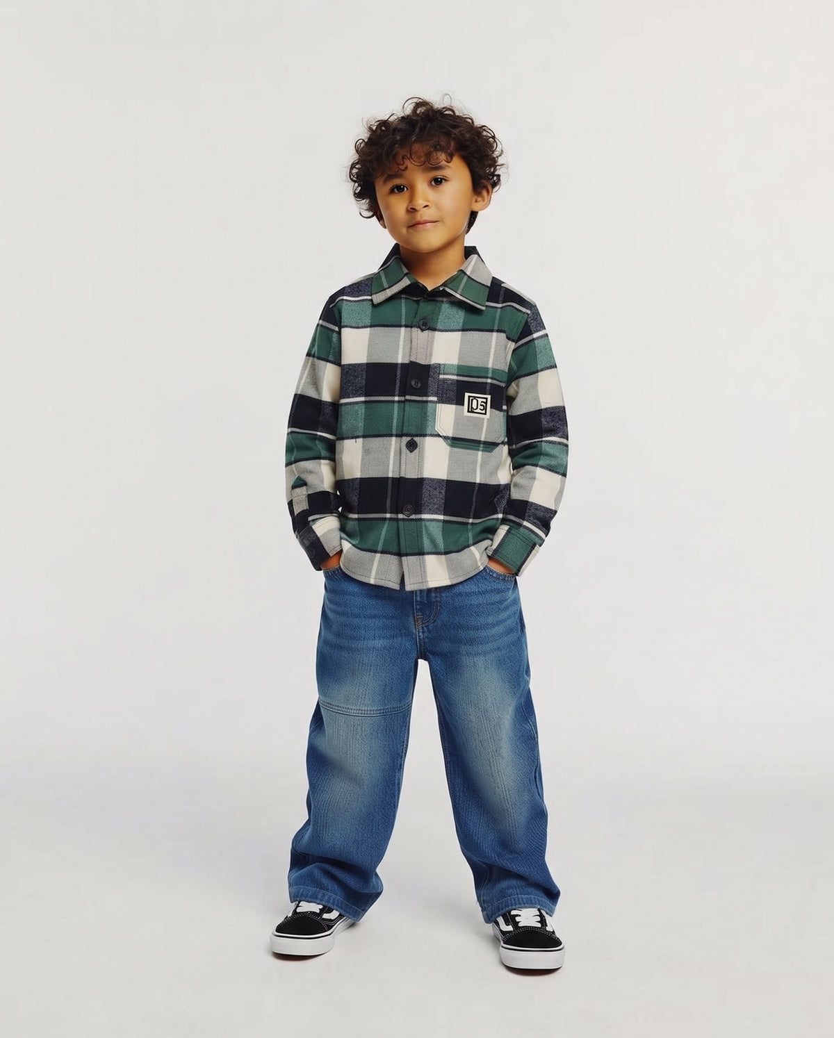 Boys Winter Long Sleeves Shirt W/Pocket