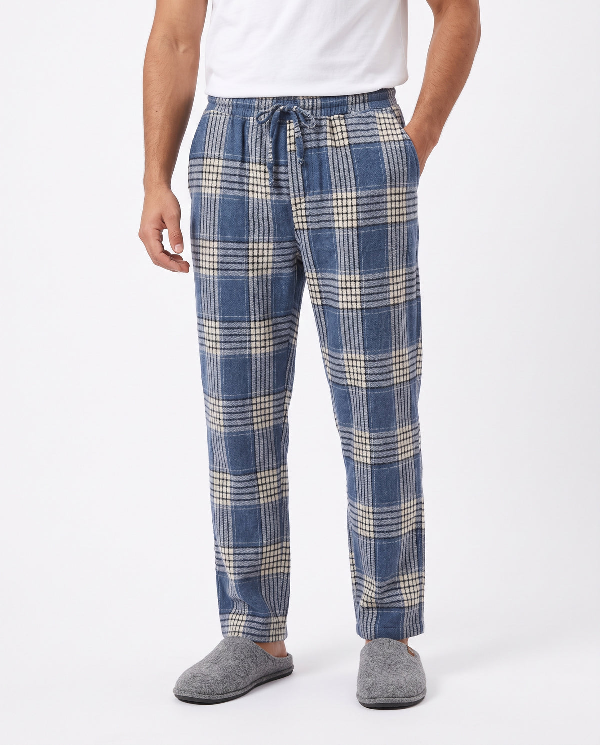 Men Woven Plaid Pant