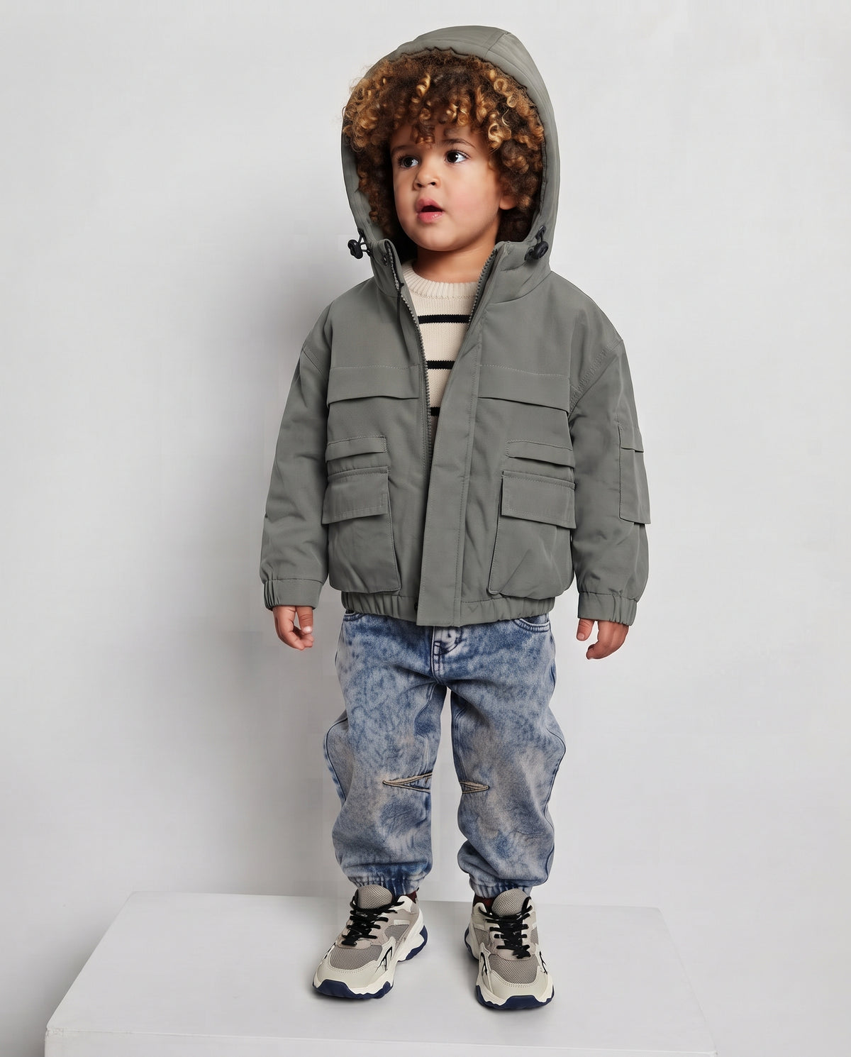 Boys Zipper Sweater W/2 Pocket