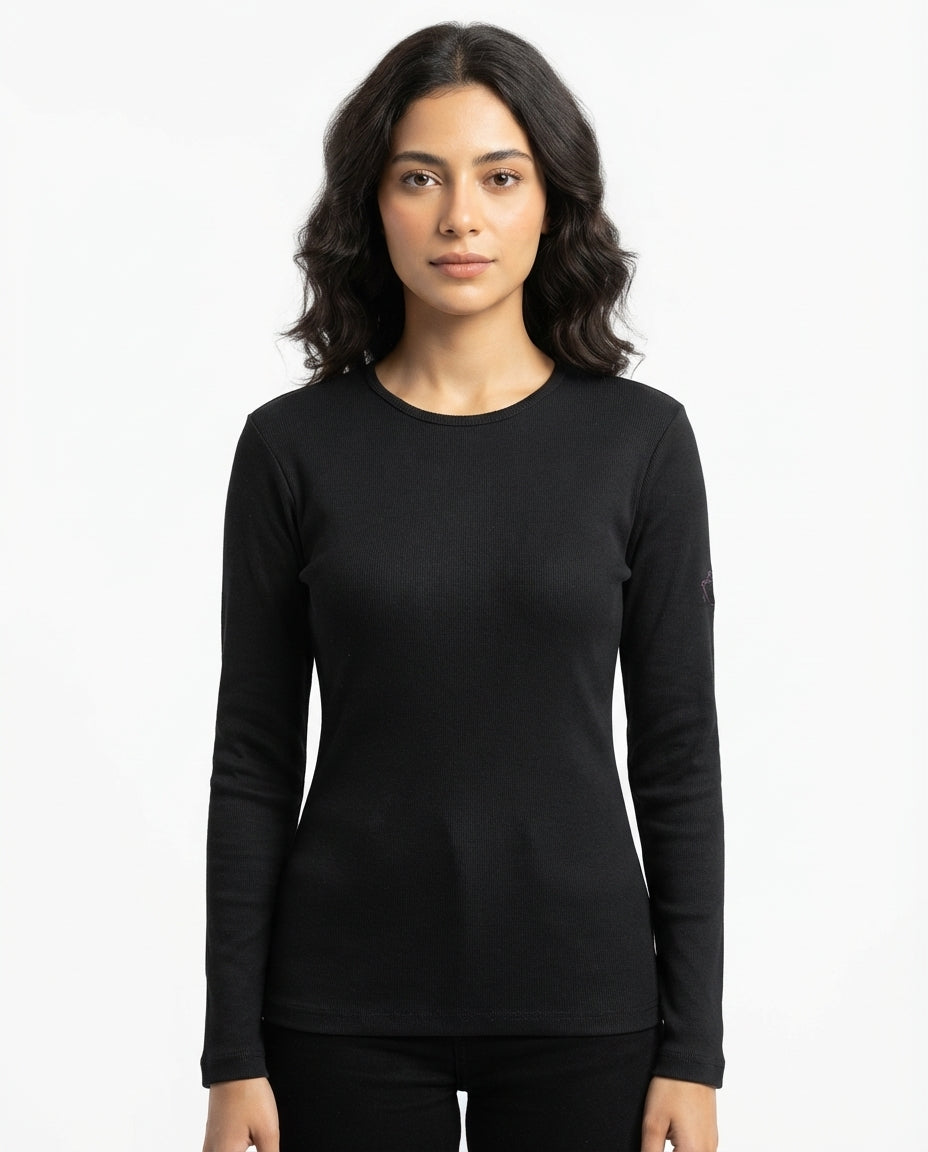 Women Plain Long Sleeves Basic T-shirt