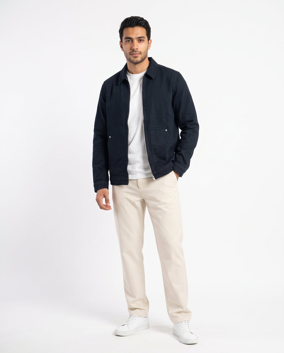 Men Jeans Jacket W/2Pocket&Zipper