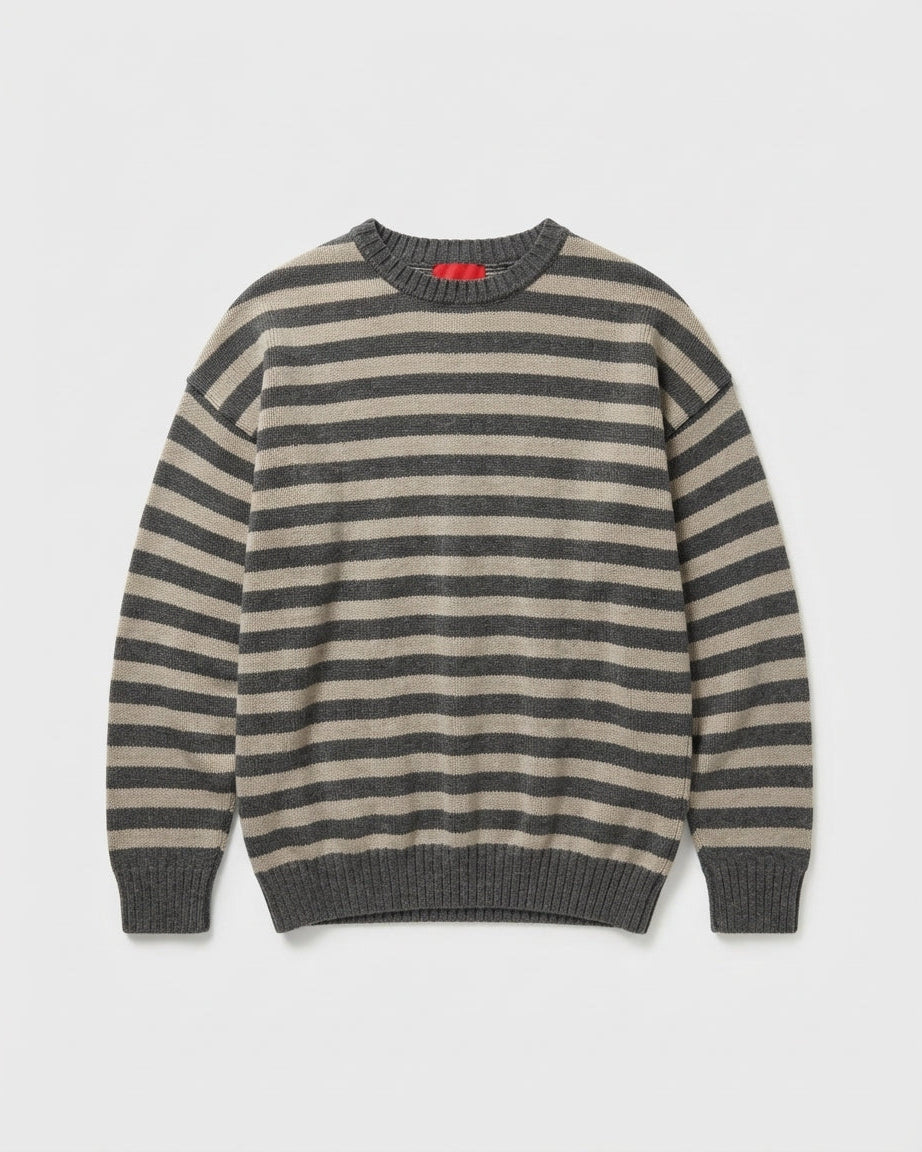 Men Stripped Pullover Round Neck