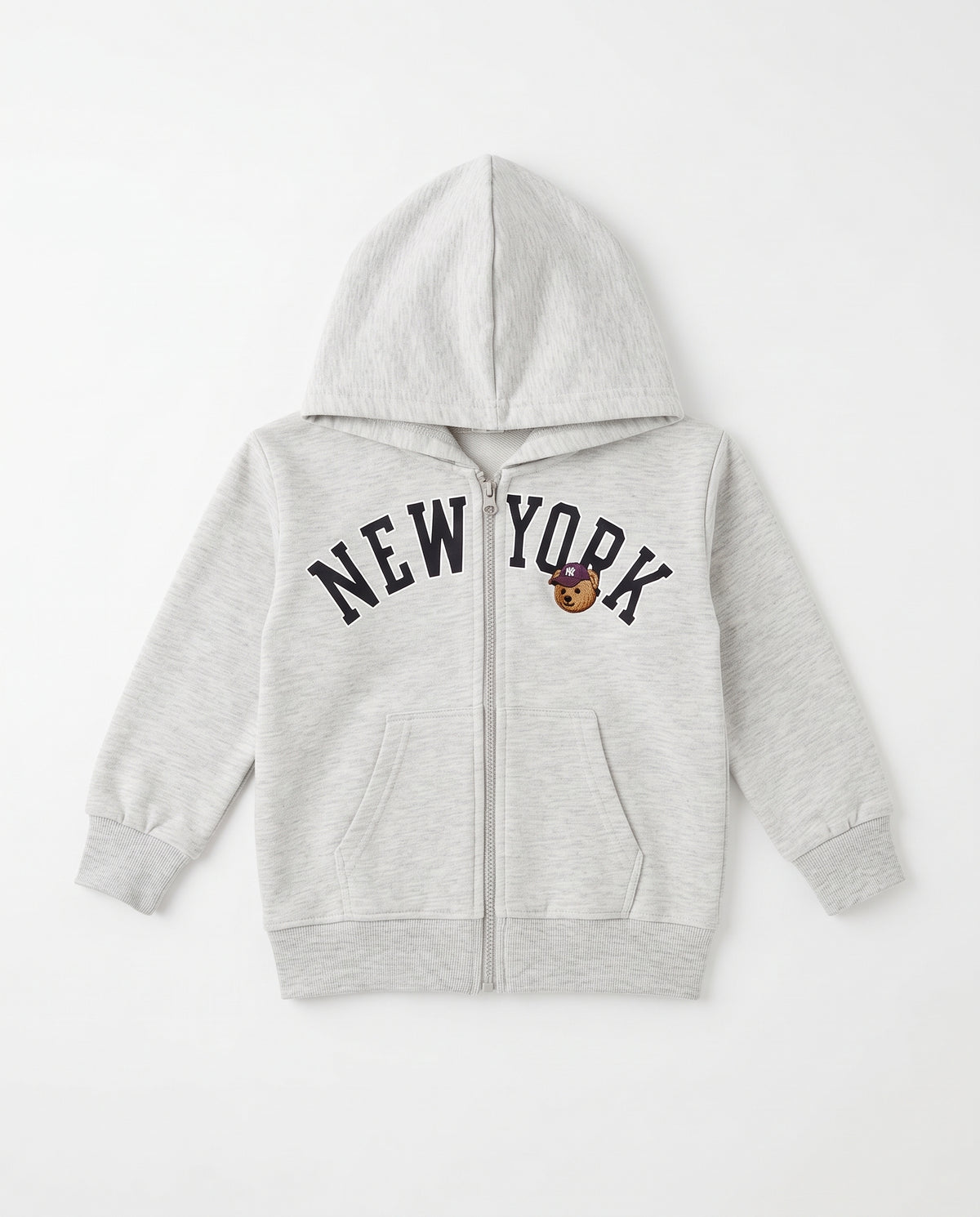 Girls Hodded Printed New York Sweatshirt W/Zipper