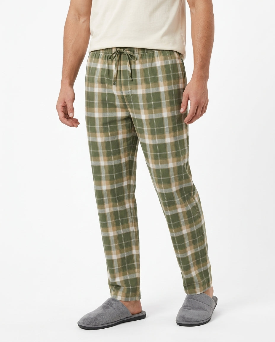 Men Woven Plaid Pant