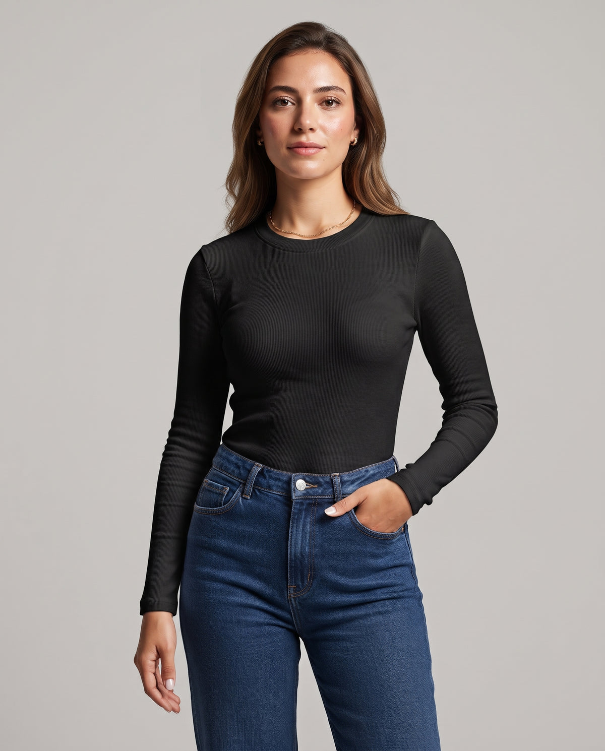 Women Plain Long Sleeves T-Shirt