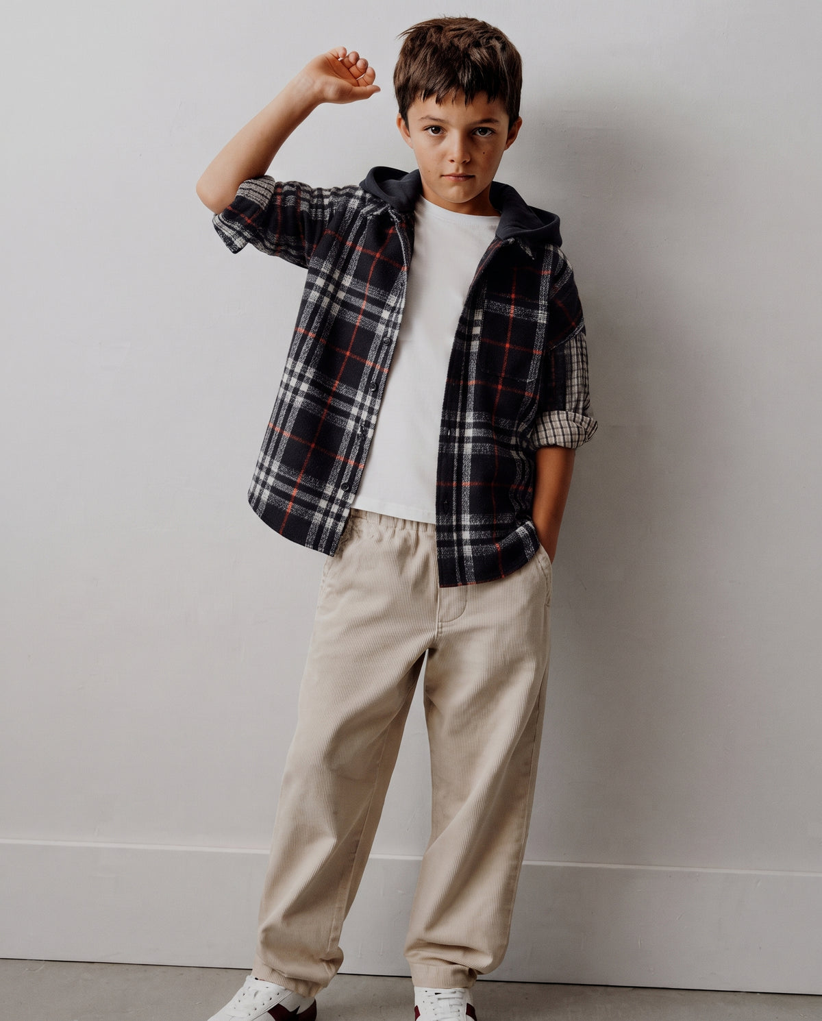 Boys Embroidered Long Sleeves Shirt W/Hodded