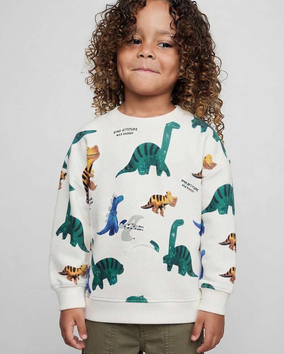 Boys All Over Printed Round Neck Sweatshirt