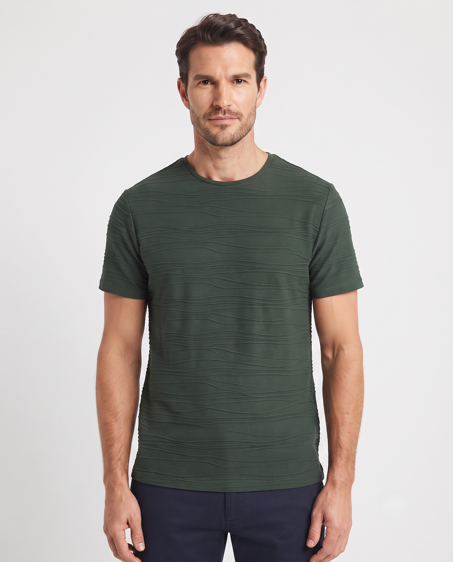 MEN JAQURED HALF SLEEVES T-SHIRT