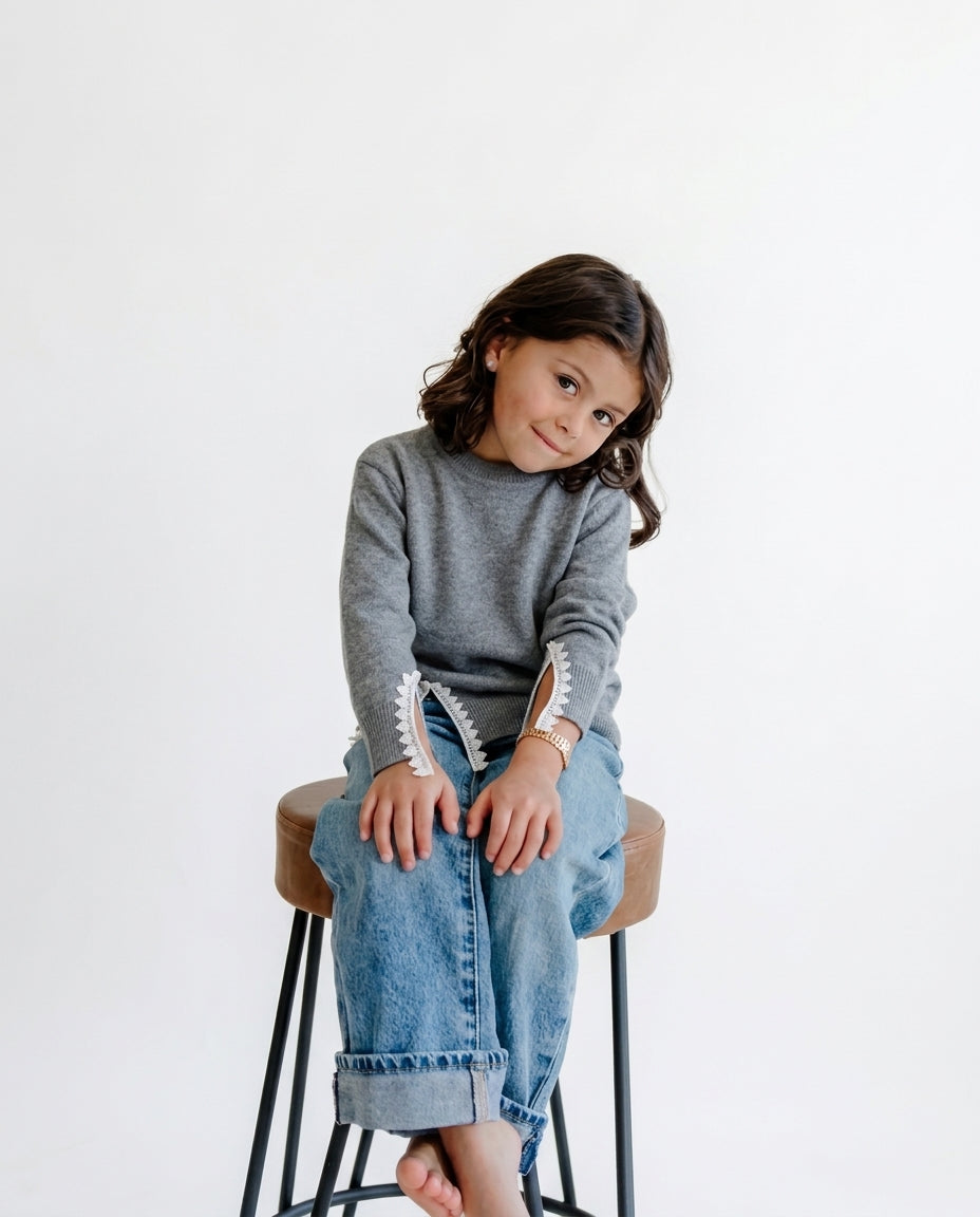 Girls Plain Regular Pullover