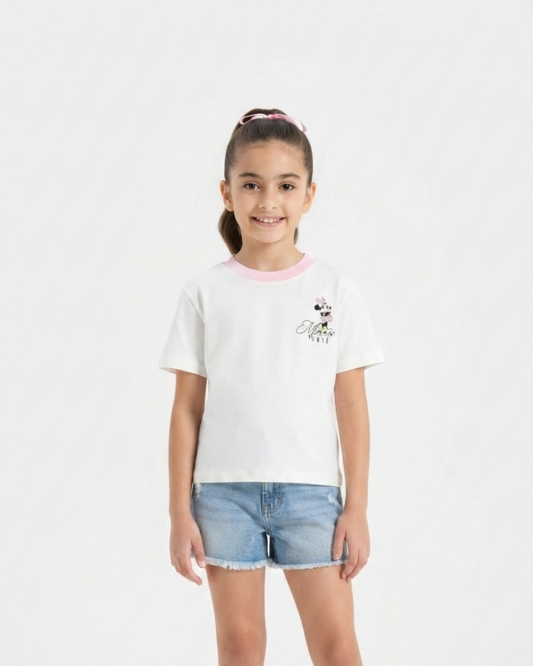 Girls Printed Half Sleeves T-shirt