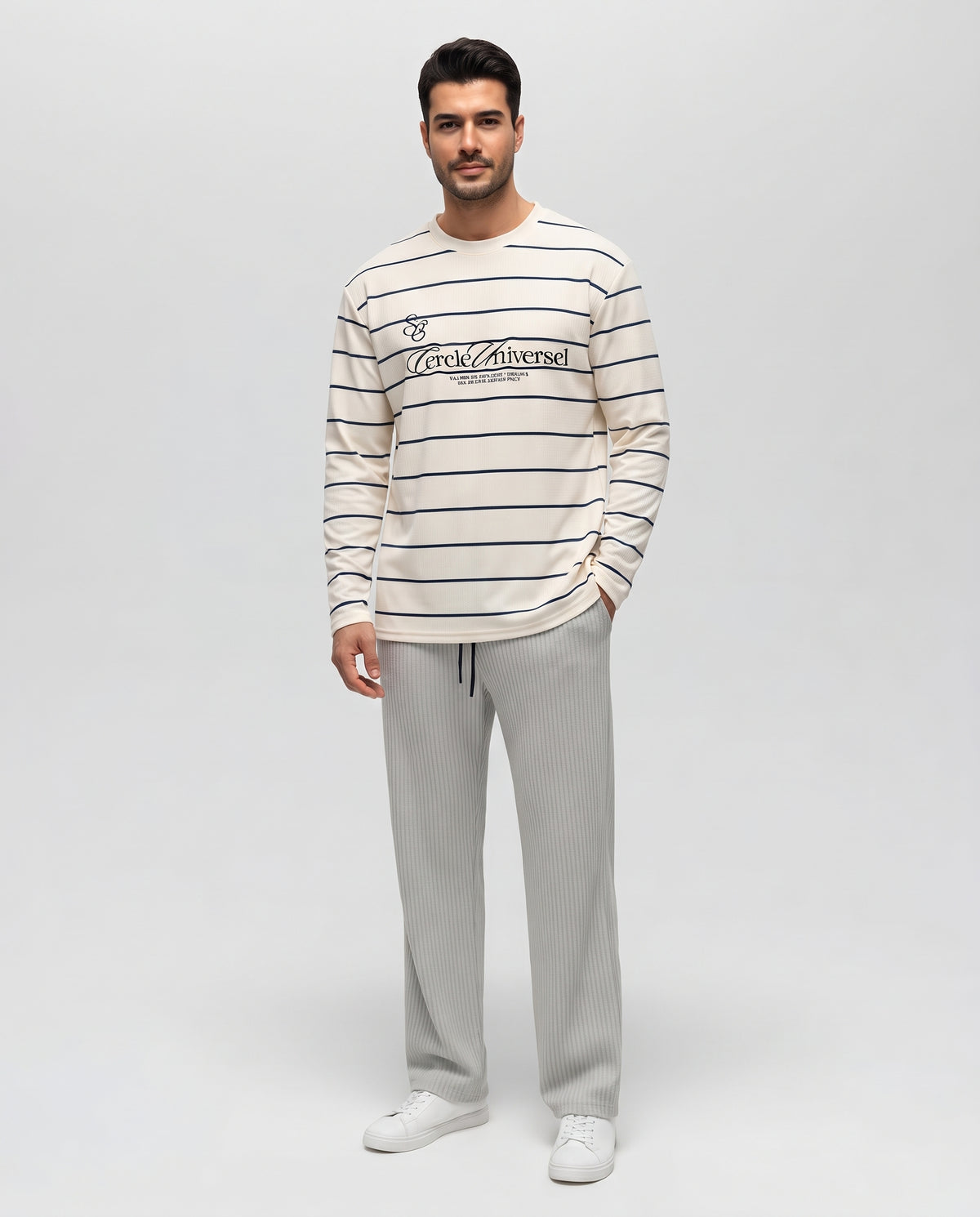 Men Stripped Sweatshirt