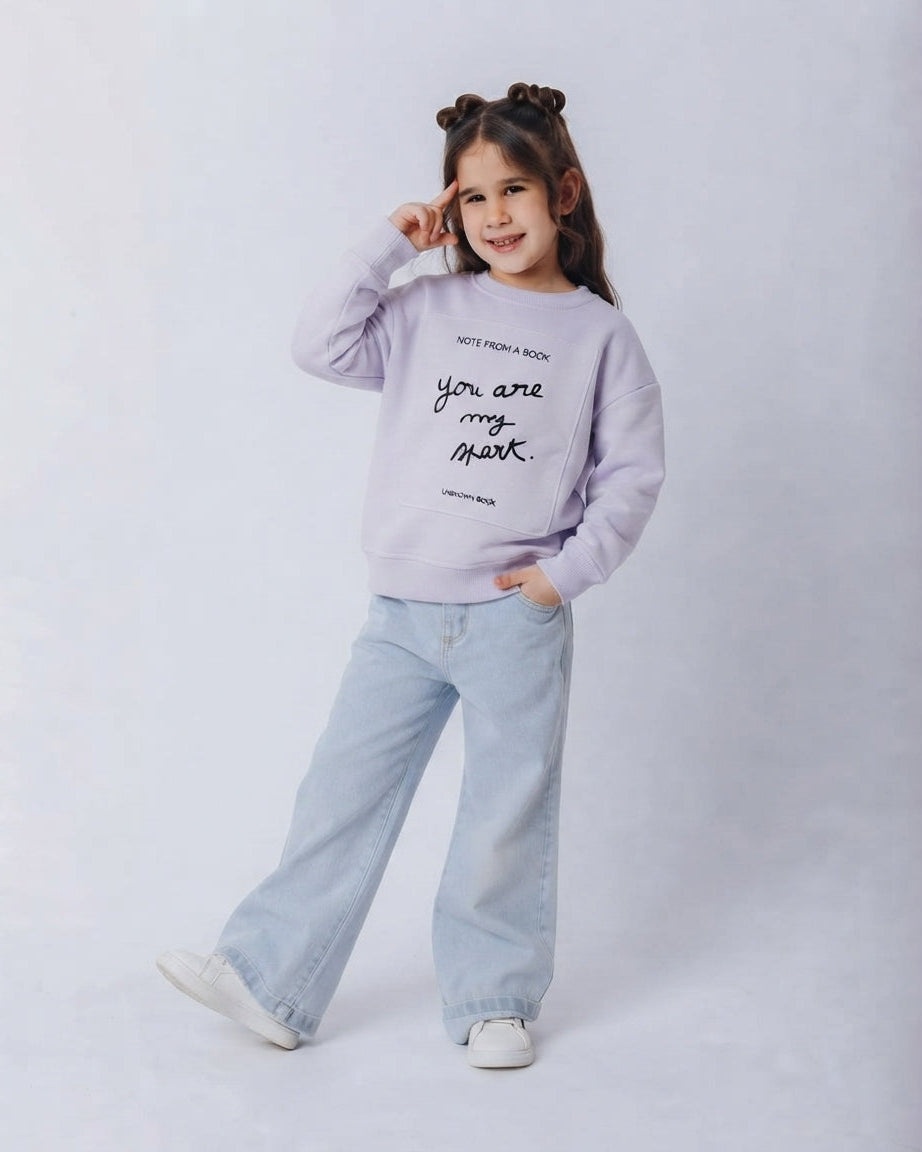 Girls Printed Round Neck Sweatshirt
