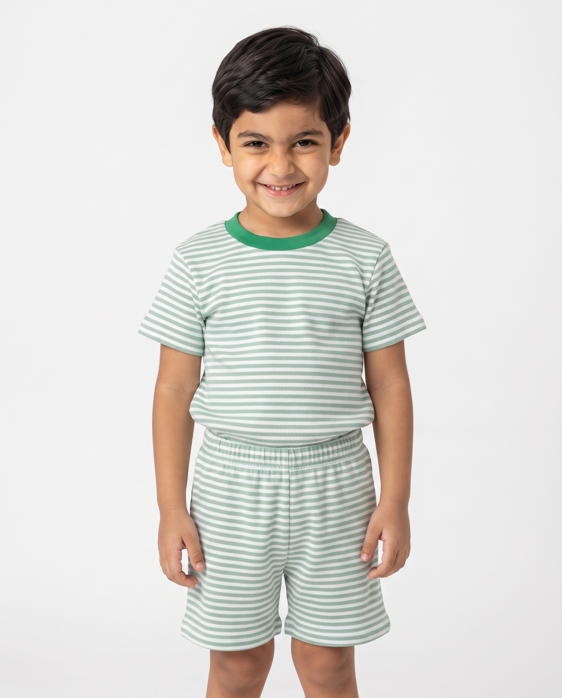 Boys Stripped Half Sleeves Pyjama W/short