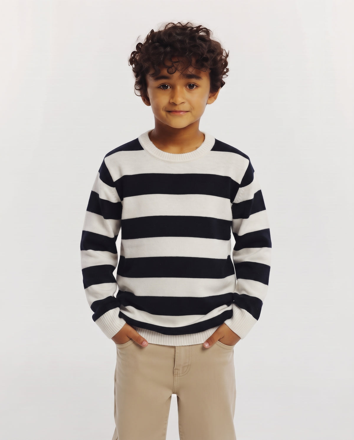 Boys Stripped Round Neck Pullover