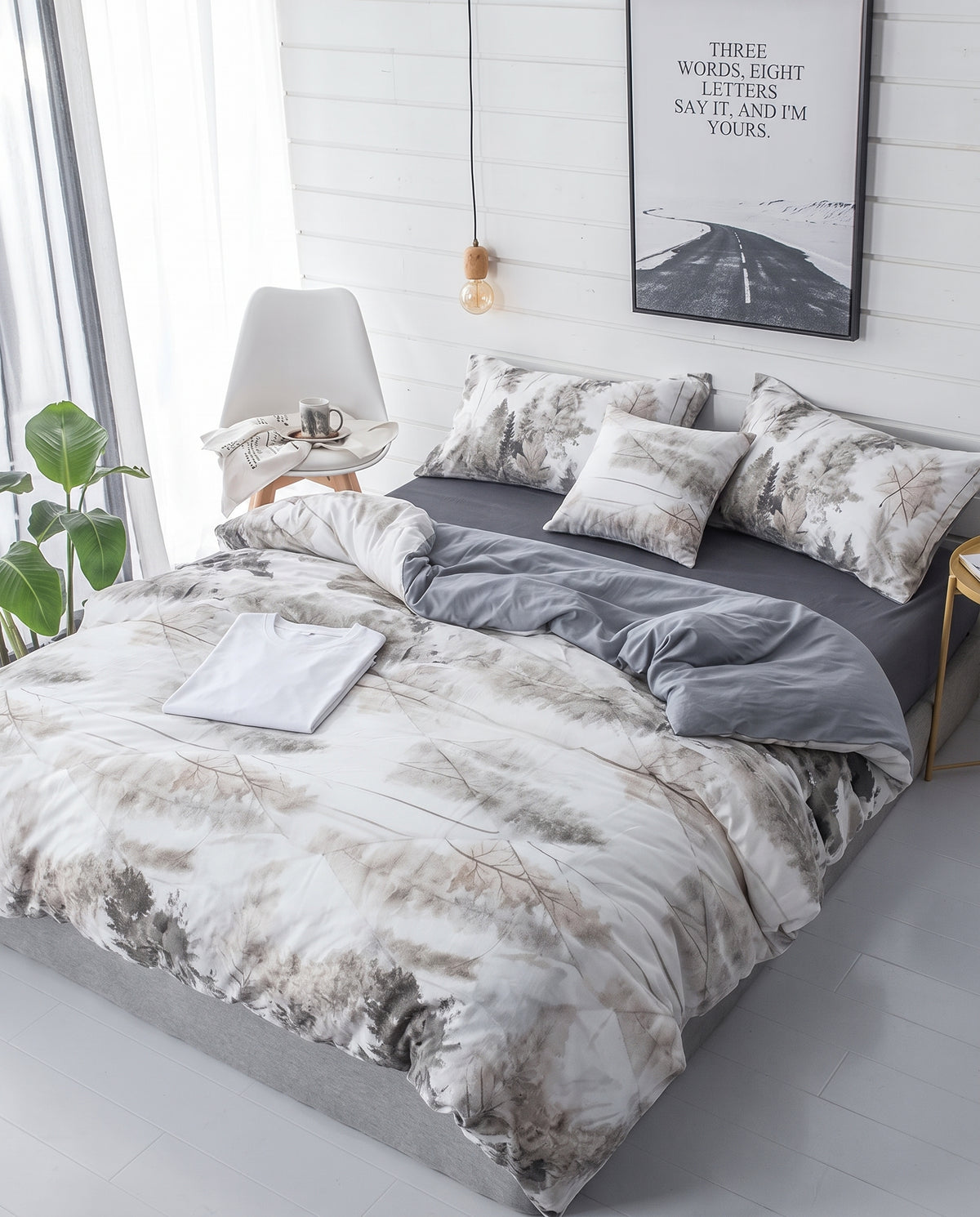 Double-Face Reversible Bedding Set &2 Pillowcases
