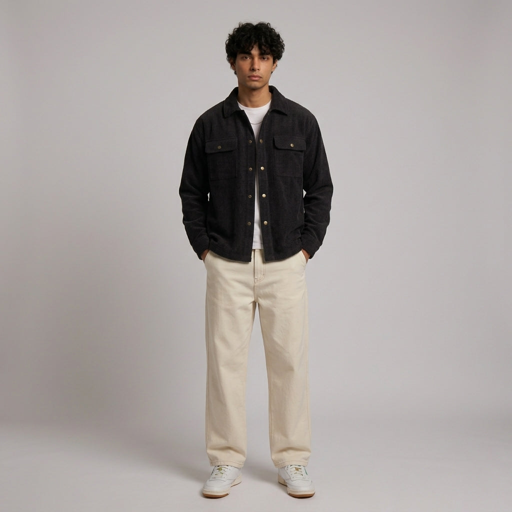 Men Velour Sweater Pocket