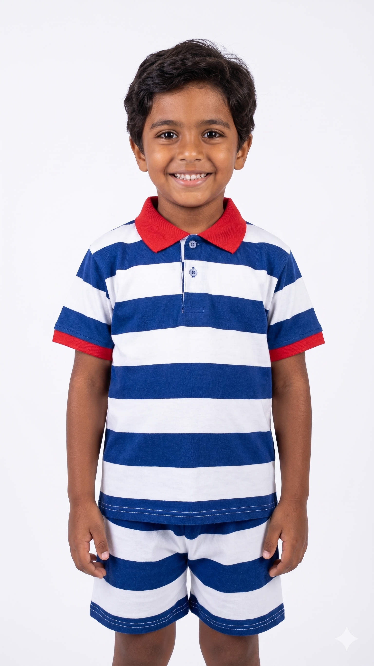 Boys Stripped Half Sleeves Pyjama W/short