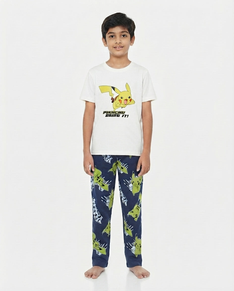 Boys Printed Half Sleeves Pyjama W/Pant