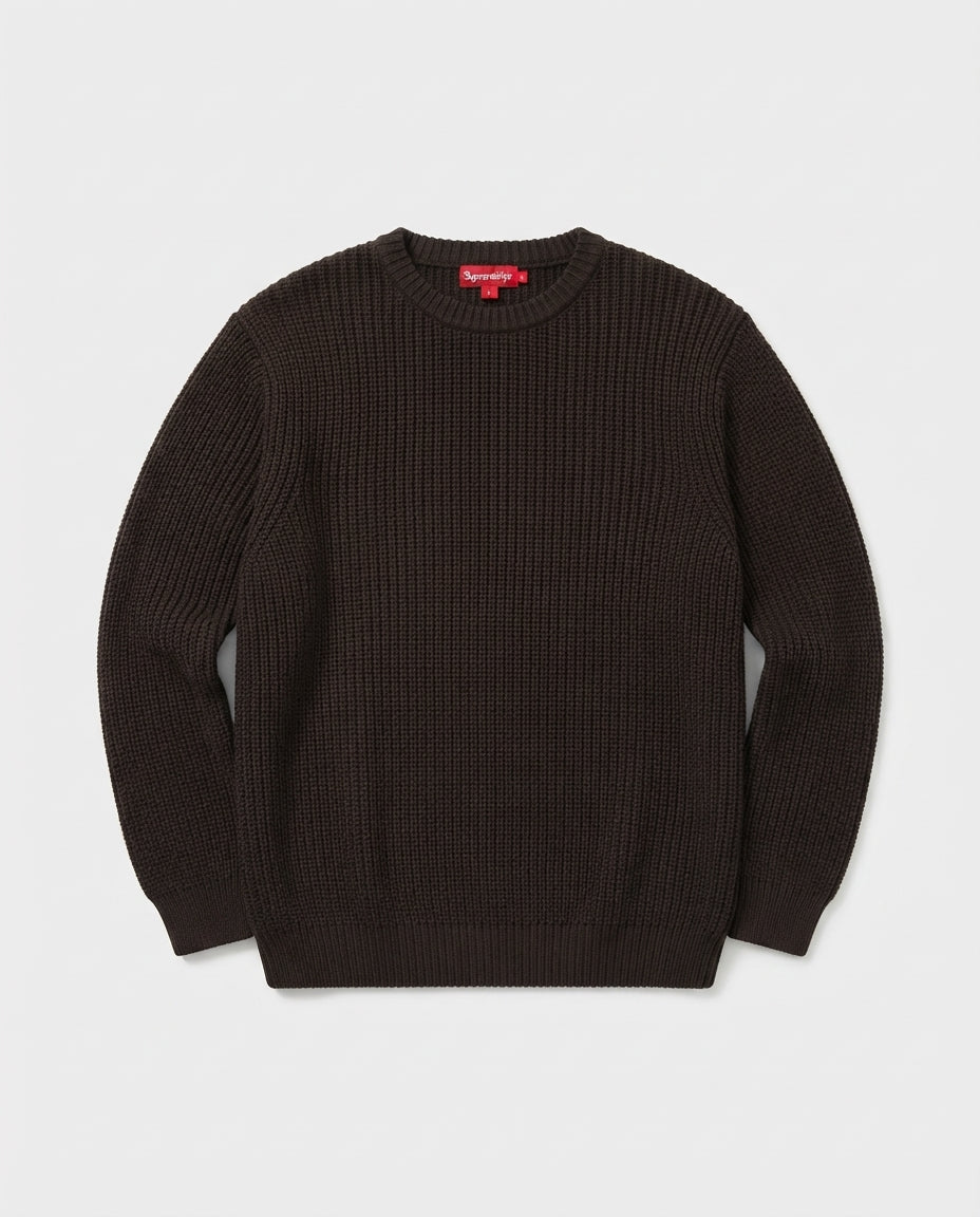Men Ajour Pullover Round Neck