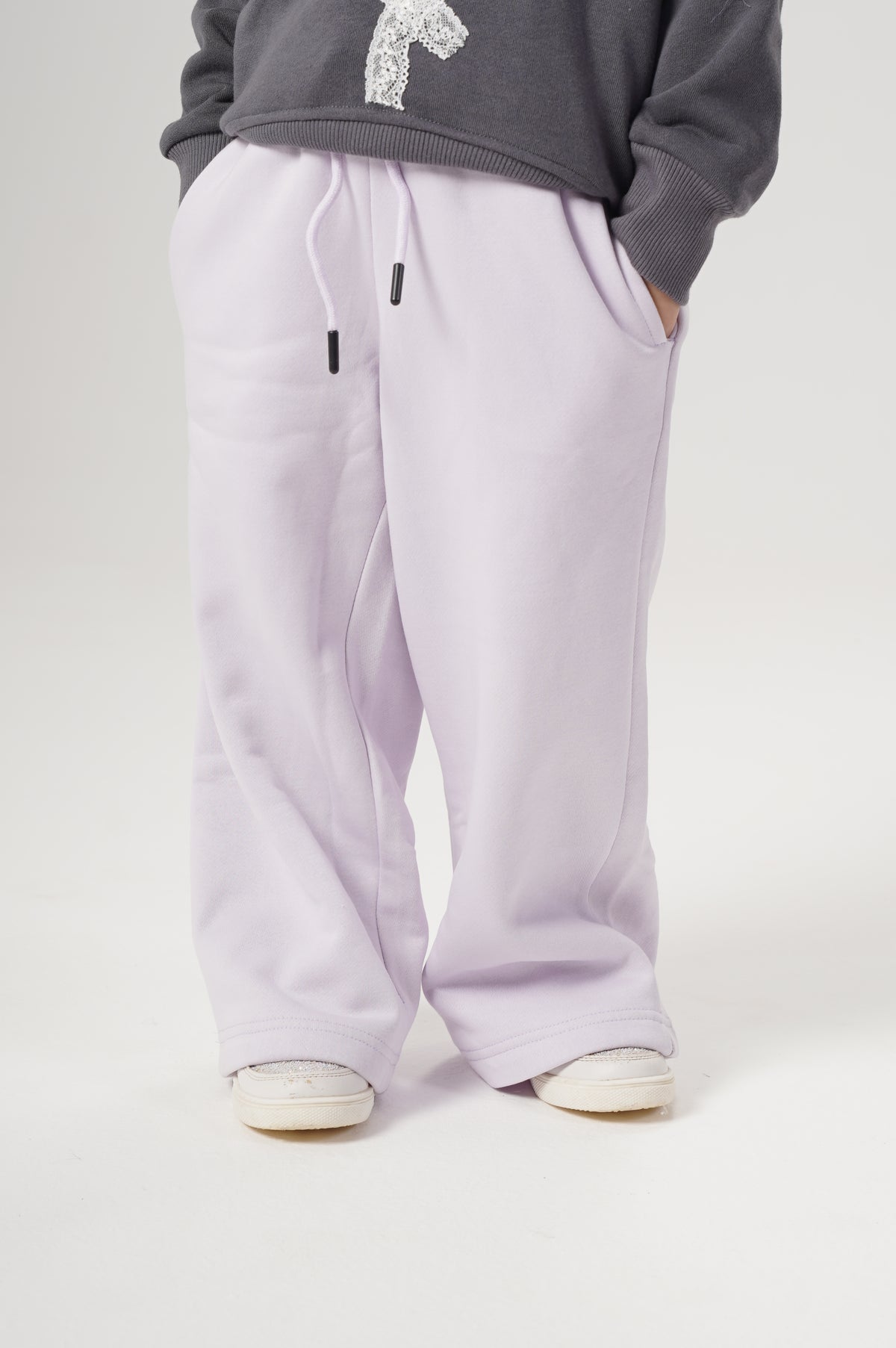 Girls Wide Leg Plain Pants