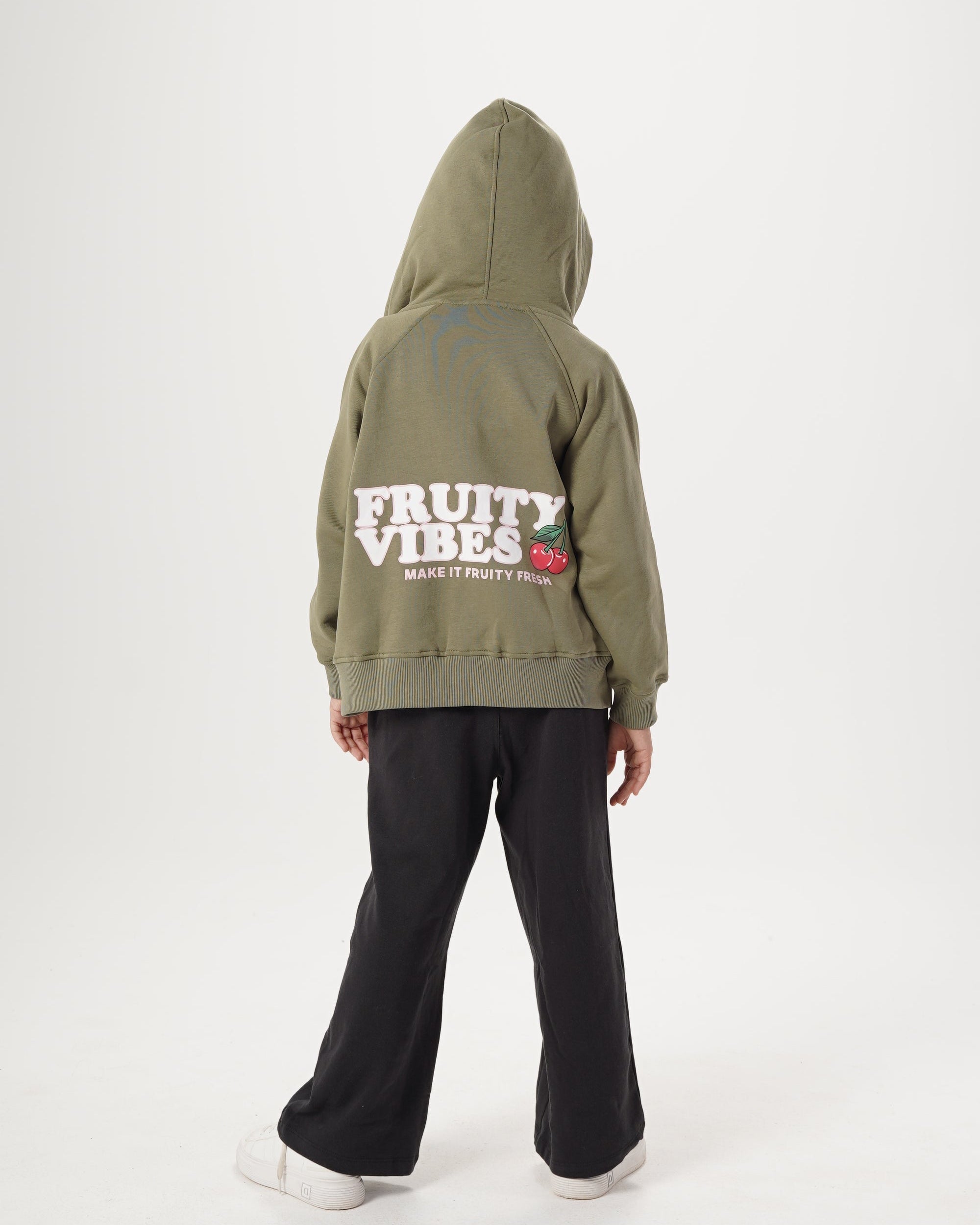 Girls Hoodied Zippered Sweatshirt