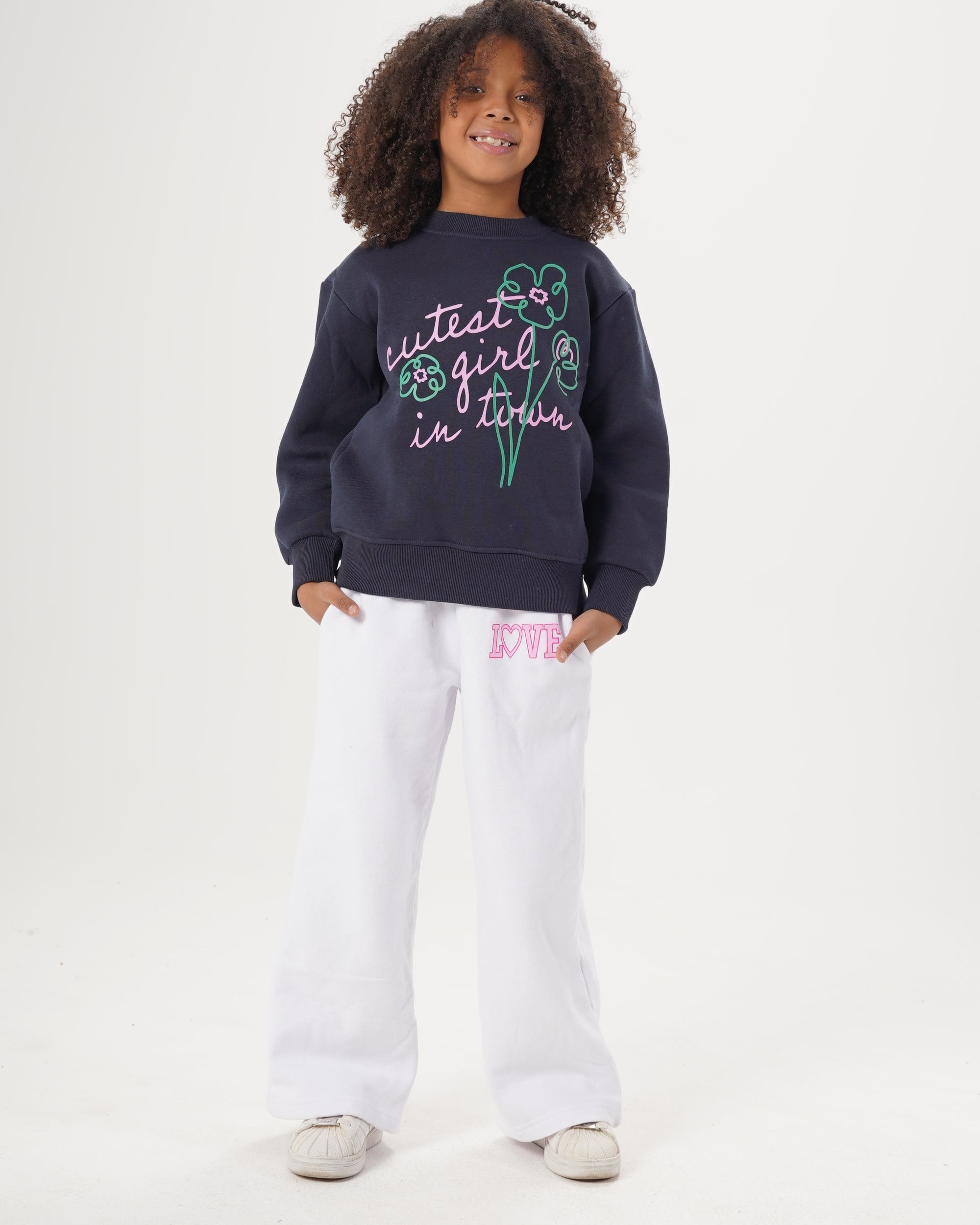 Girls Wide Leg Melton Pants