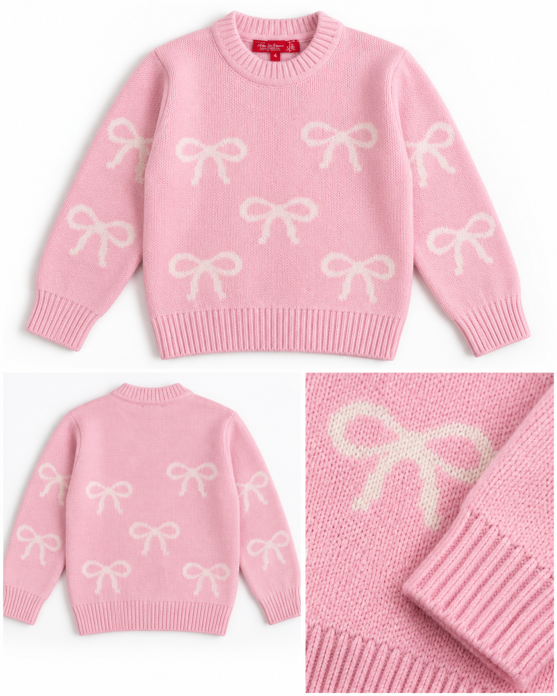 Girls Jaqured Round Neck Pullover